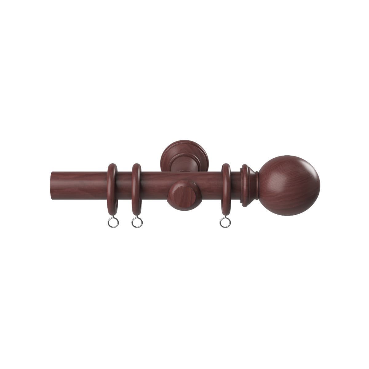 Woodland Fixed Curtain Pole - 28mm Eyelet - 2400mm - Dark Oak - Cuttable to Size