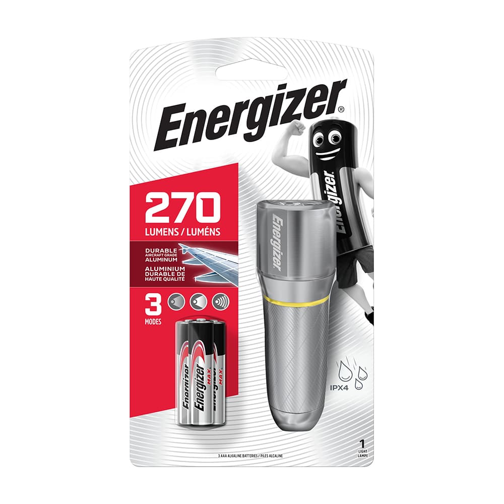 Energizer ® Led Vision Hd Metal Handheld Torch - 270 Lumen Backing Card 1 ENR419580