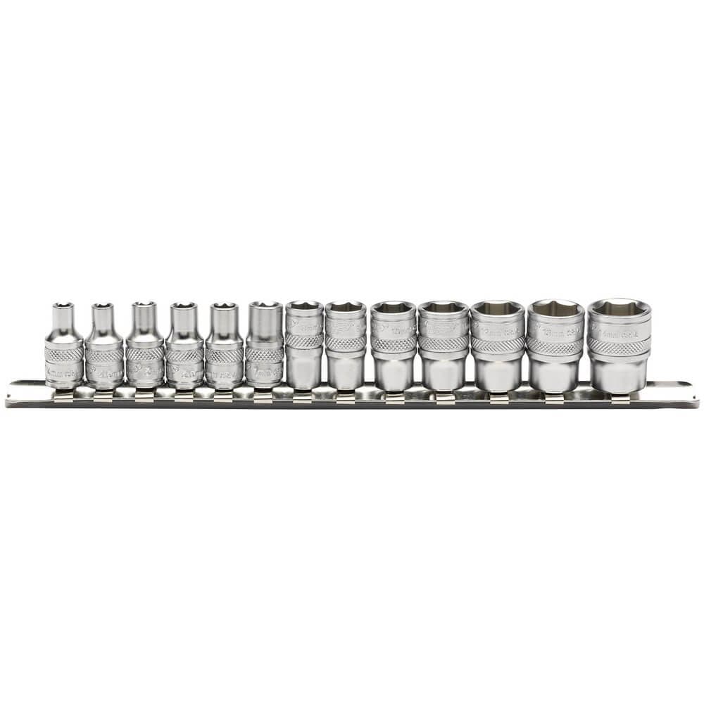 Draper Expert 16487 Metric Socket Set On A Metal Rail 1/4in Sq. Dr. (13 Piece) per set