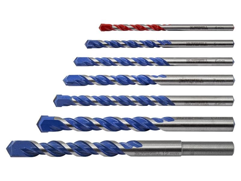 Faithfull Multi Construction Drill Set 7 Piece