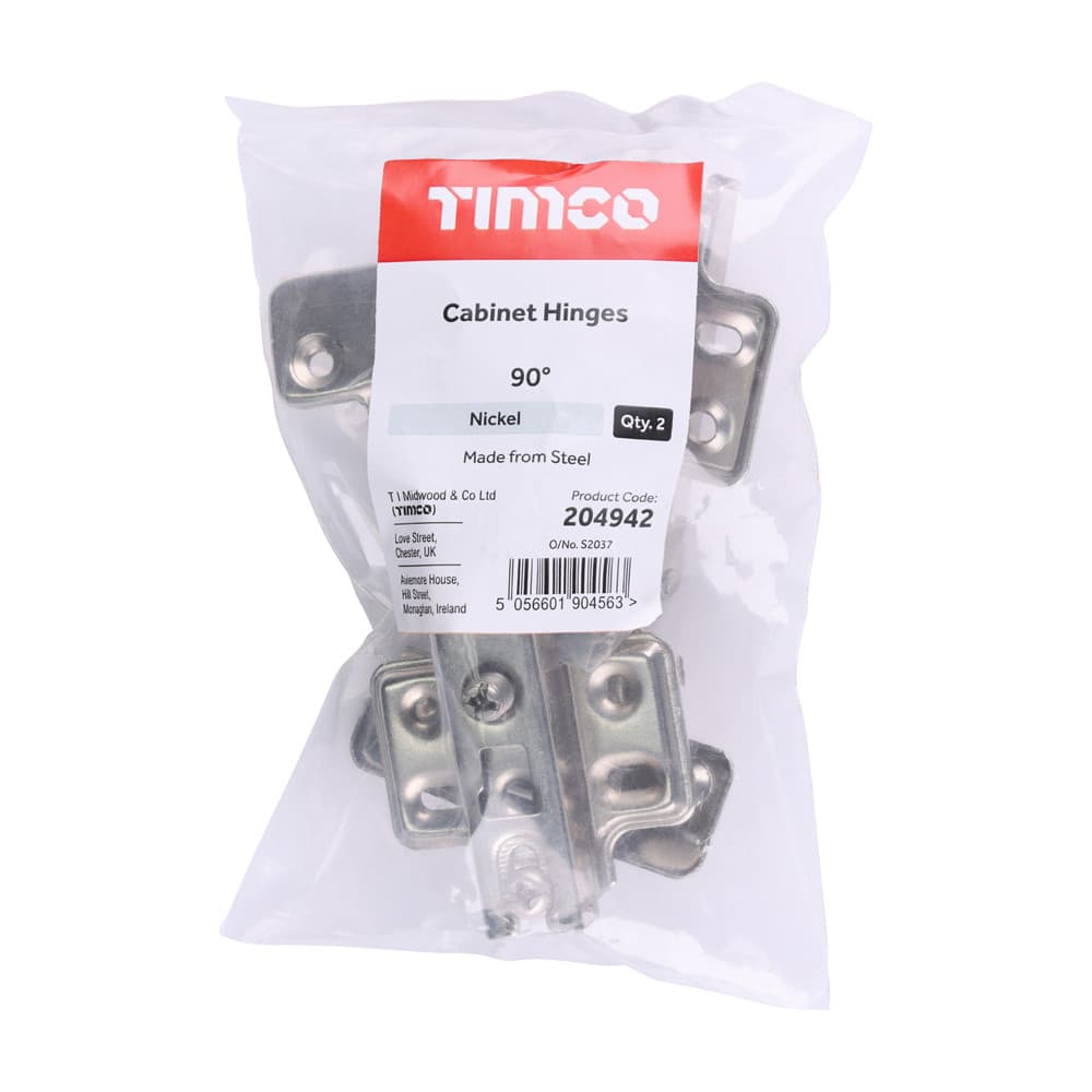 Timco Cabinet Hinges - Nickel Bag 1 204942