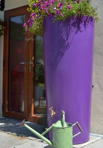 Large 380L Garden Planter Water Butt Purple with Tap Kit & Diverter Original Organics