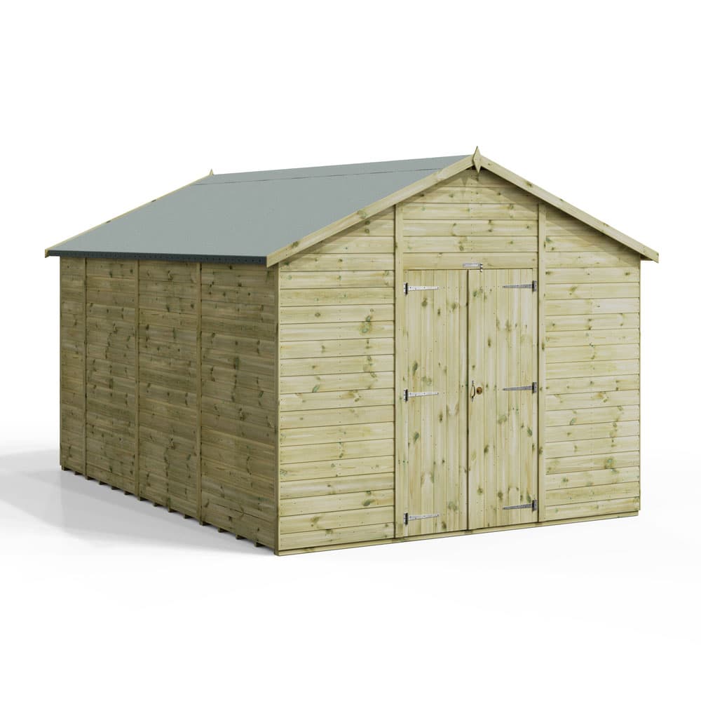 14x10 Premium Powersheds Apex No Windows Double Doors