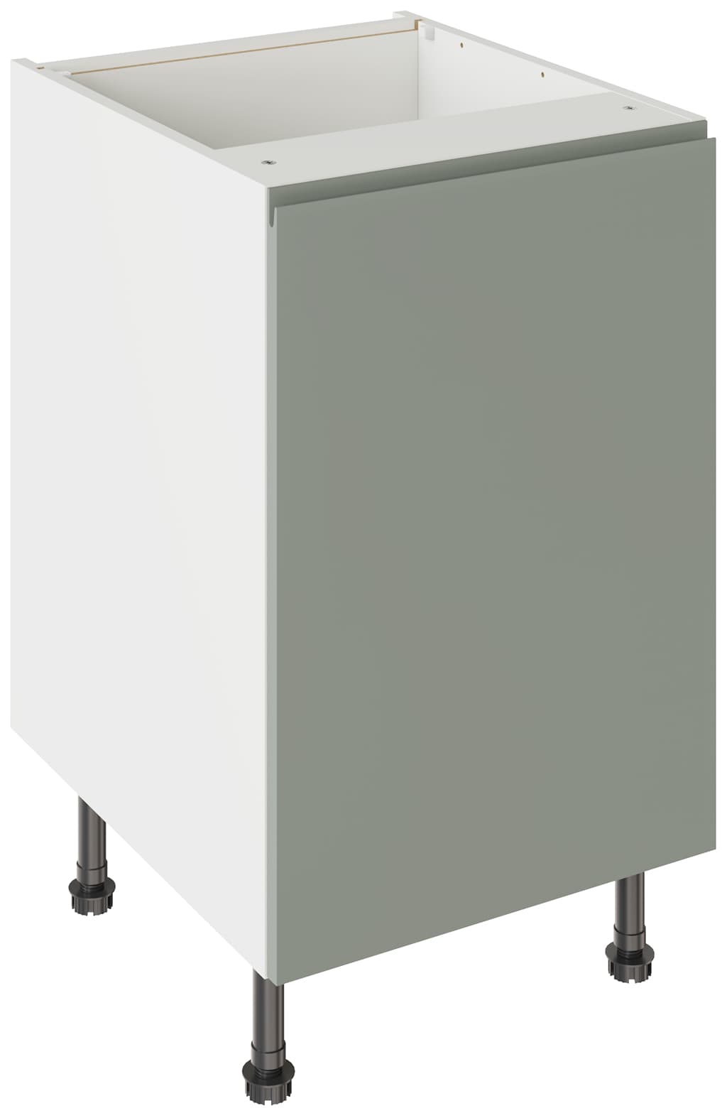 Flatpack 500 Base Kitchen Cabinet J-Pull Ultra Matt Sage Green