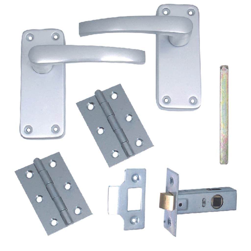 4Trade Manila Complete Latch Door Pack of Satin Anodised Aluminium