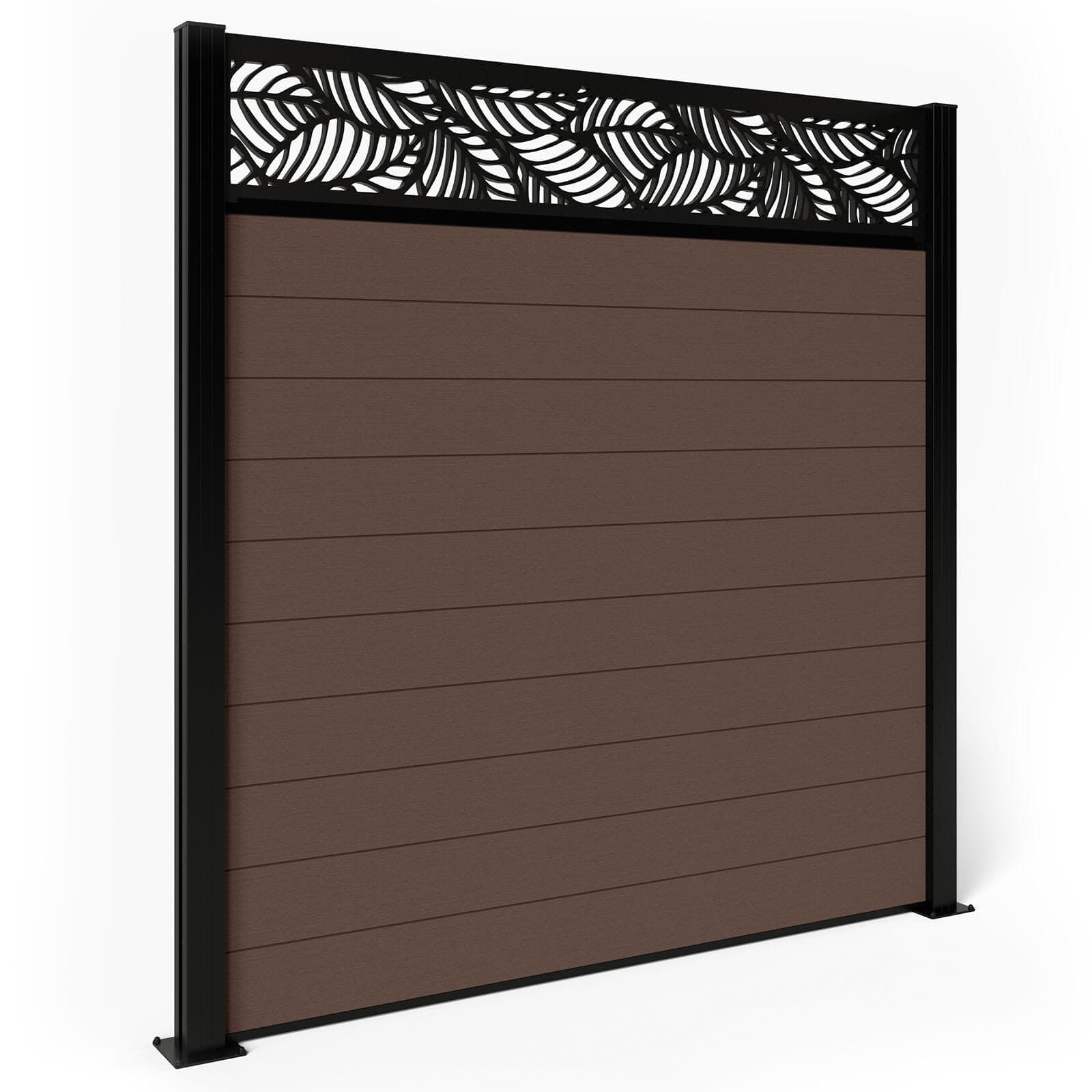 Composite Fence Panels - Mocha with Aluminium Posts 1.8m