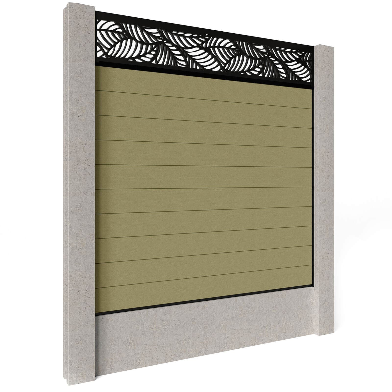 Composite Fence Panels - Savanna with Aluminium Railings (for concrete posts) 1.8m