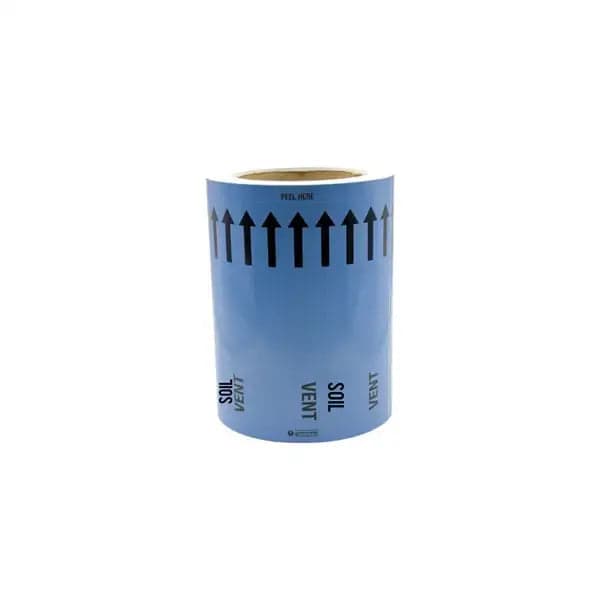Pipemark 150mm x 33m Pipeline Identification and Flow Direction Self Adhesive Label (Roll) Indoor