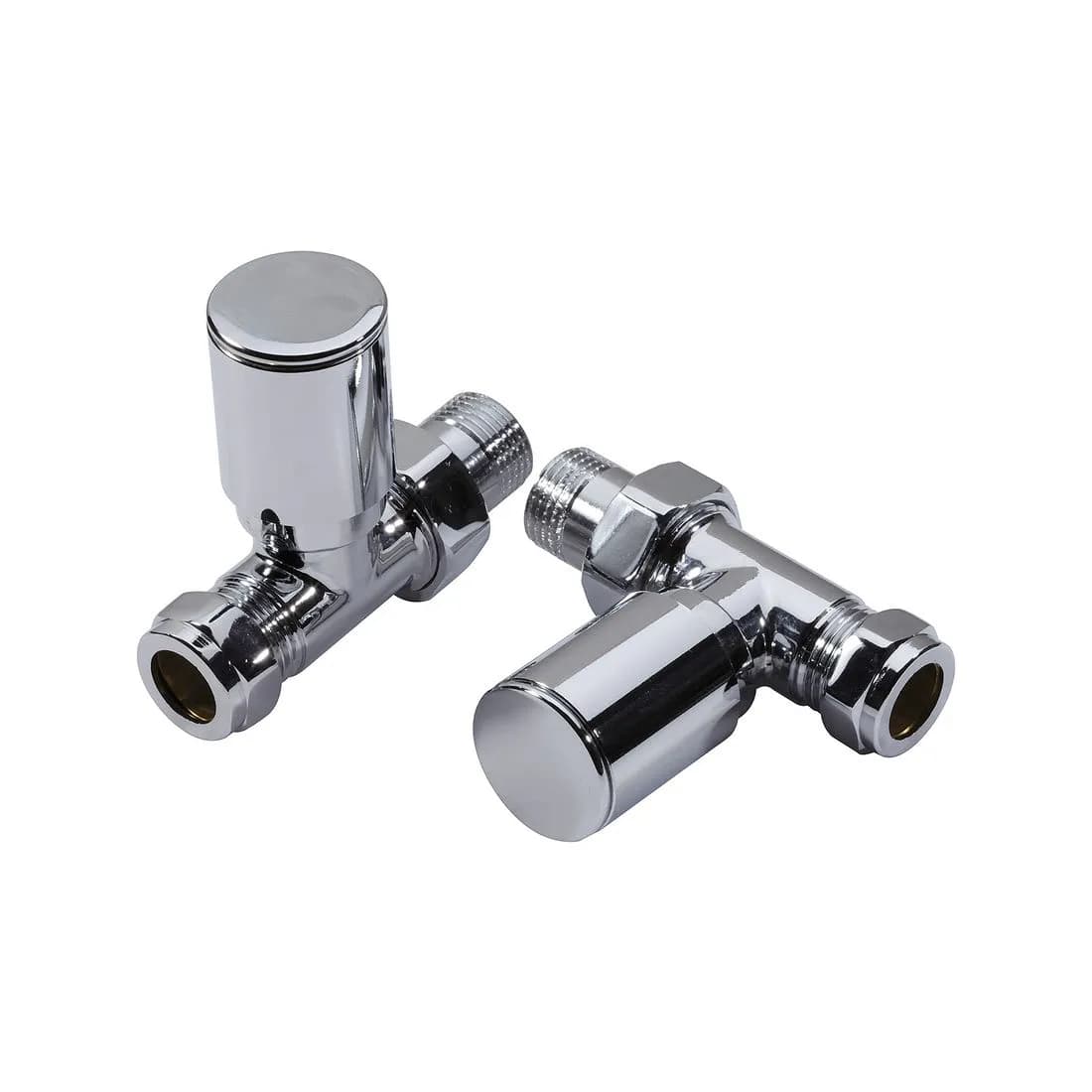 Straight Towel Rail Valves 15Mm Chrome Pair