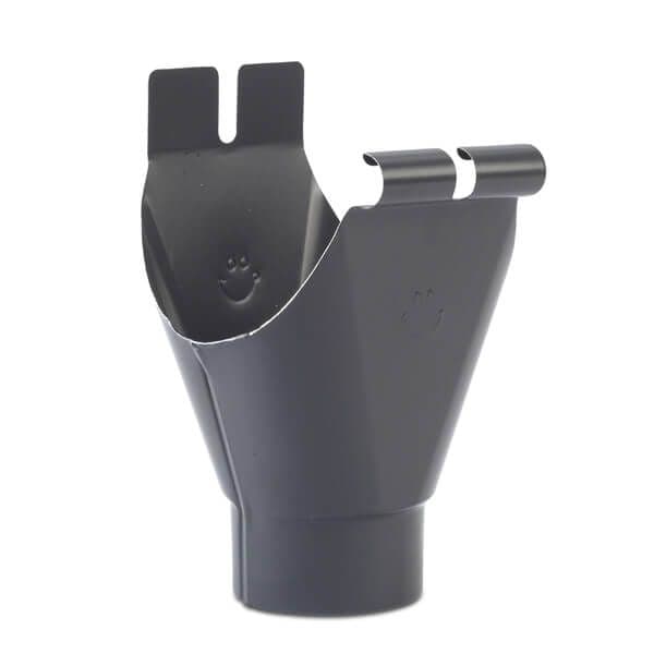 Steel Gutter Running Outlet - 120mm Graphite Grey