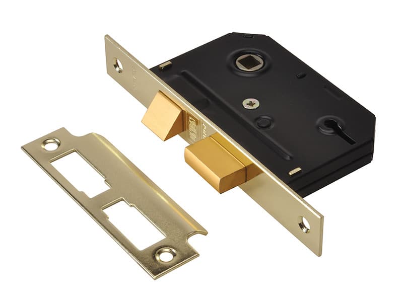 Union Y-ES-SL-PB-2.5 Es-Sl Essentials 3 Lever Mortice Sashlock Polished Brass 65Mm 2.5In Visi