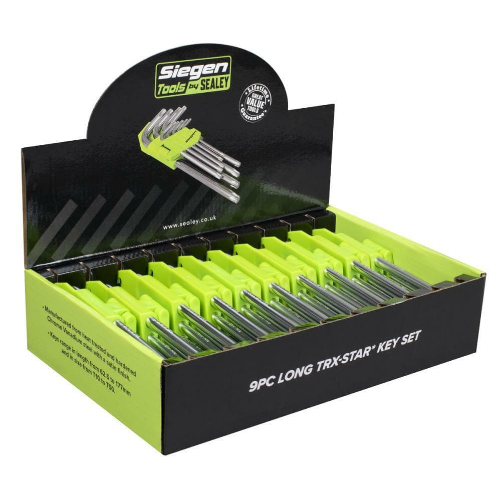 Sealey S01264 Long Trx-Star* Key Set 9Pc - Display Box Of 10