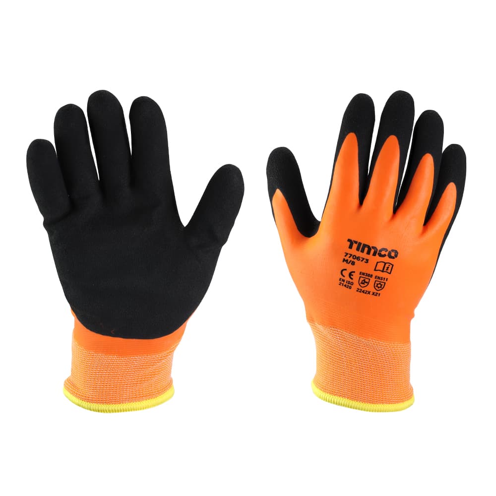 Timco Aqua Thermal Grip Glove - Sandy Latex Coated Polyester Backing Card 1 770673
