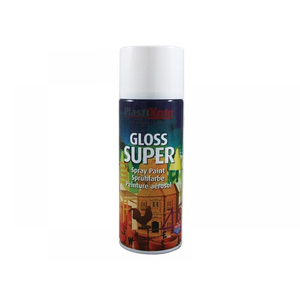 Plastikote 011153 Gloss Super Spray White Ral 9016 400Ml