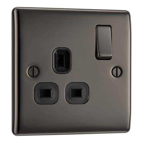 Evolve Matt Grey (Black) Switched 13A Fused Connection Unit With Power Led Indicator And Flex Outlet PCDMG52B-01