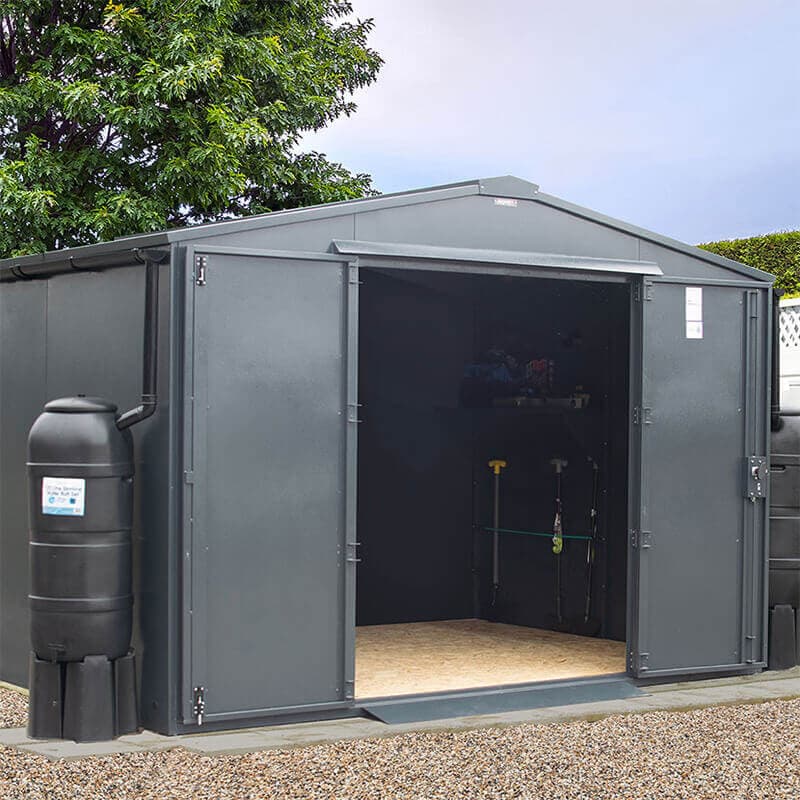 10' x 7' Asgard Garrison Police Preferred Metal Bike Workshop Shed (3.11m x 2.39m)