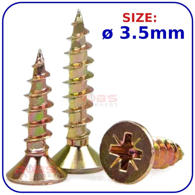 ø 3.5mm SELF TAPPING SCREWS COUNTERSUNK HEAD POZI MULTI PURPOSE WOOD CHIPBOARD