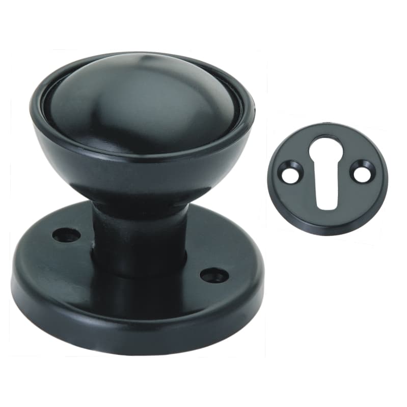 Hiatt 195H Black Plastic Mortice Knob Set