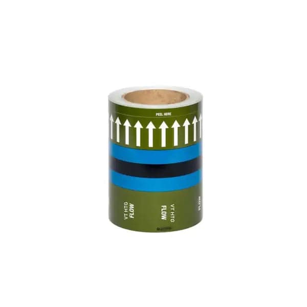 Pipemark 150mm x 33m Pipeline Identification and Flow Direction Self Adhesive Label (Roll) Indoor