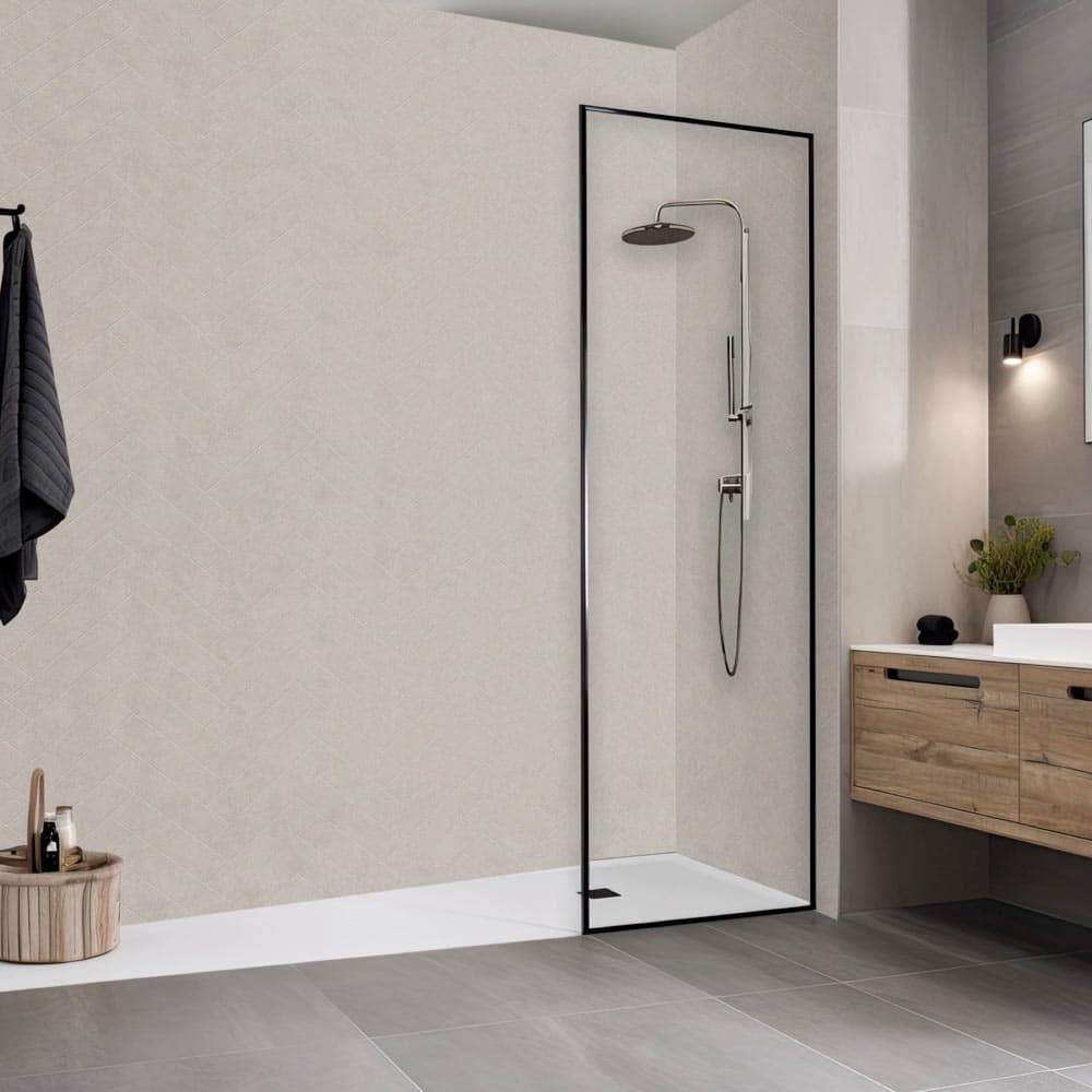Chevron Stone Matt Tile Effect PVC Wall Panel (8mm)