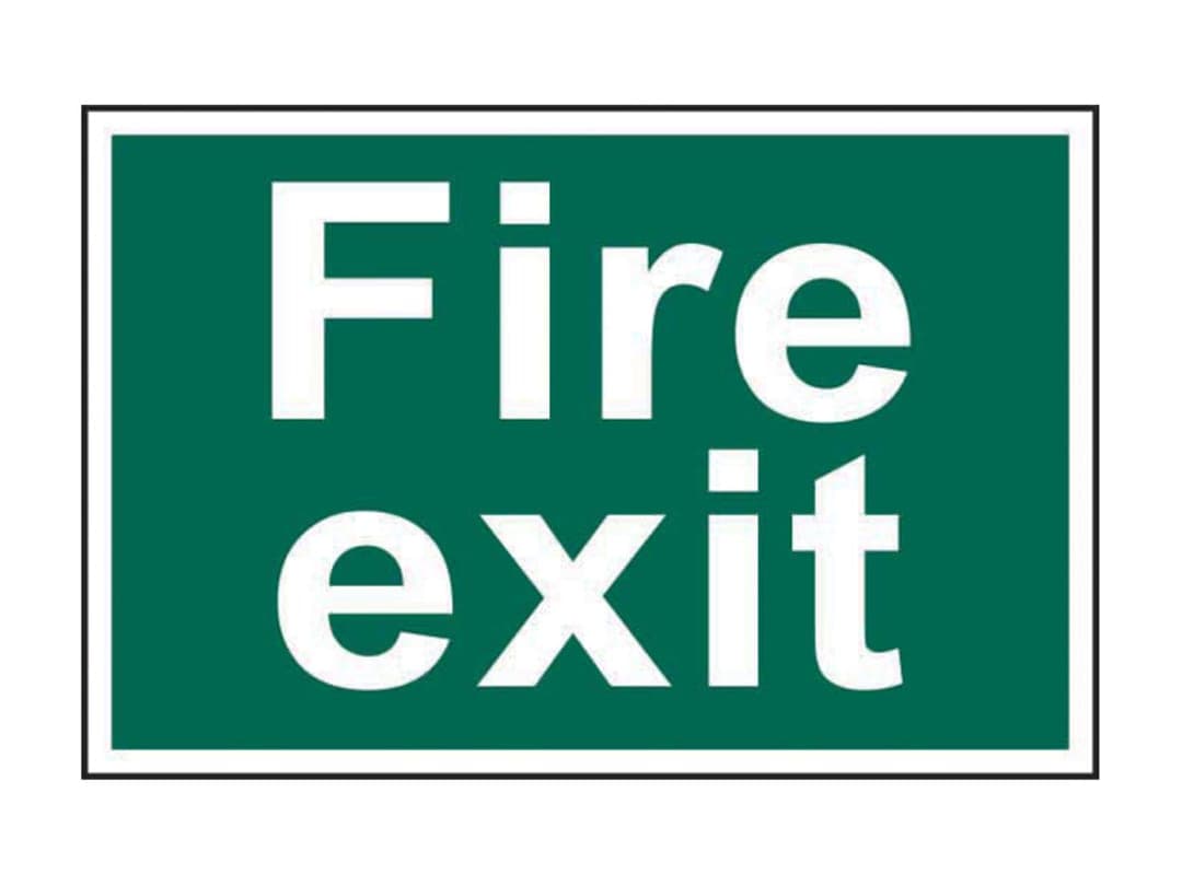 Scan Fire Exit Text Only - PVC Sign 300 x 200mm 1502