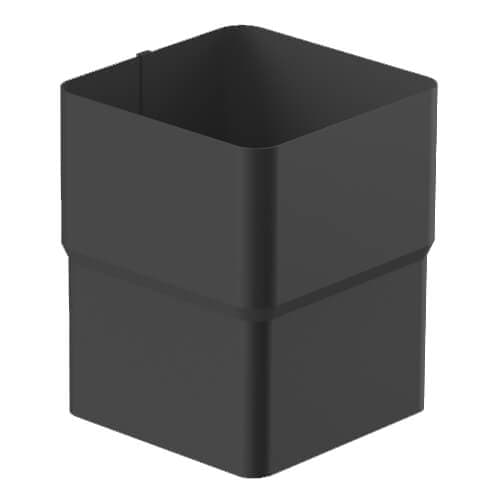 Square Steel Gutter Downpipe Socket - Graphite
