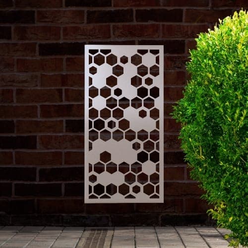 Steel Privacy Screen Honeycombe - Wall Mounted - 1800mm x 900mm Stainless Steel