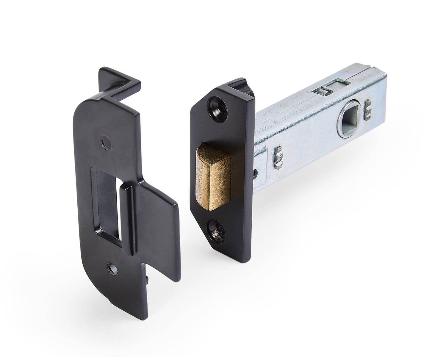 Rebated Tubular Latch - UKCA/CE Certified - 76mm - Matte Black - Security Solutions