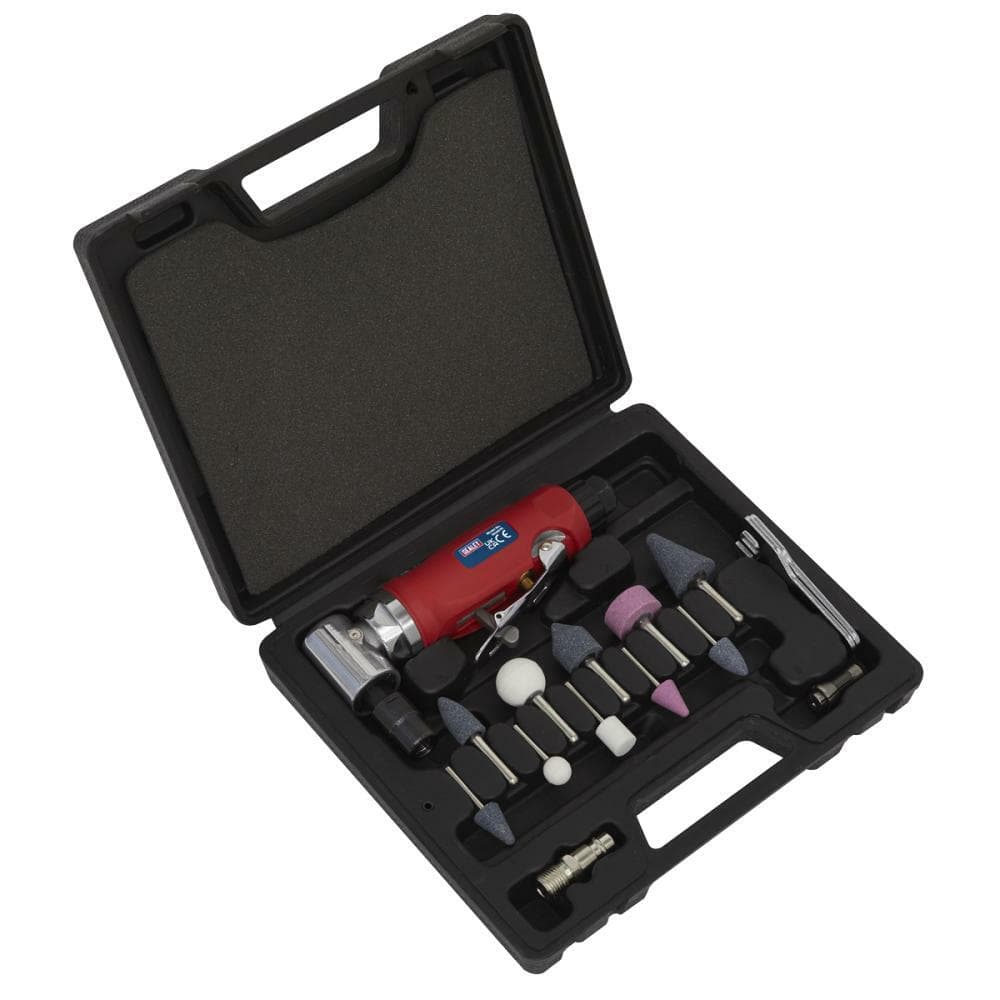 Sealey GSA675 Air Die Grinder 90° Angle Kit 15Pc