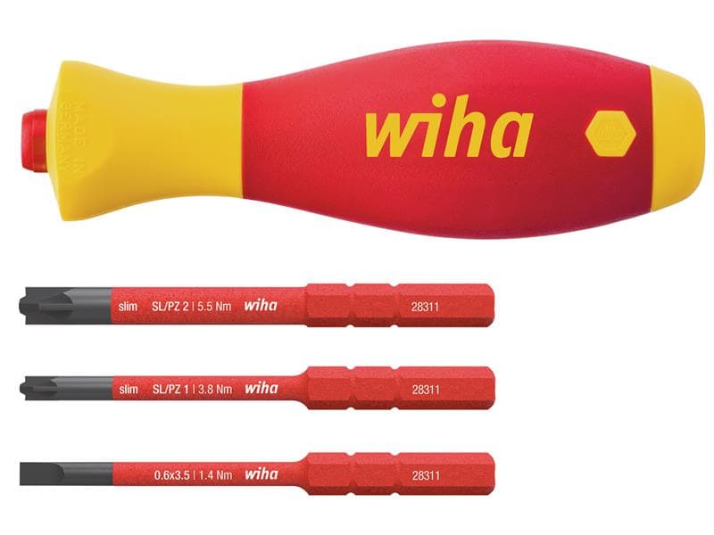 Wiha 43449 Softfinish® Electric Slimvario Screwdriver Set 4 Piece