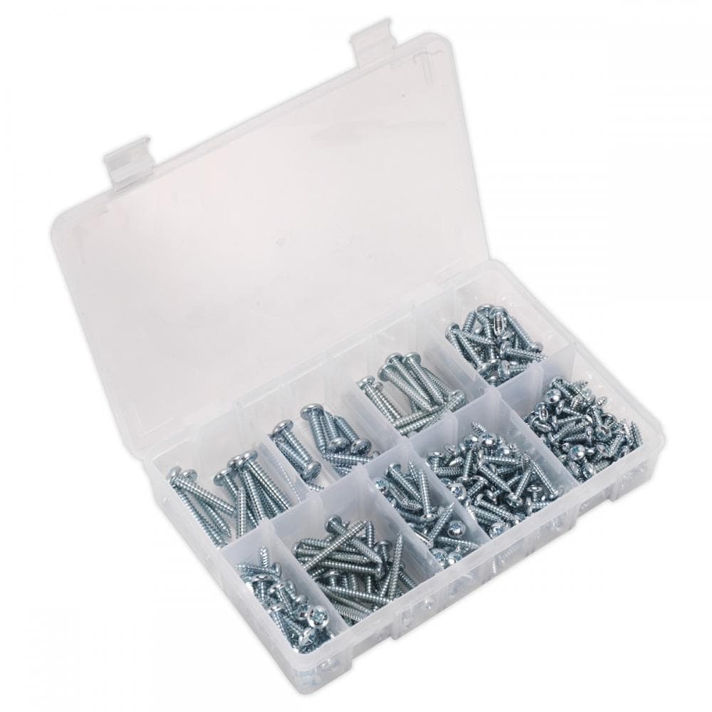 Sealey AB064STPP Self-Tapping Screw Assortment Din 798Cz 305Pc Pan Head Pozi Zinc