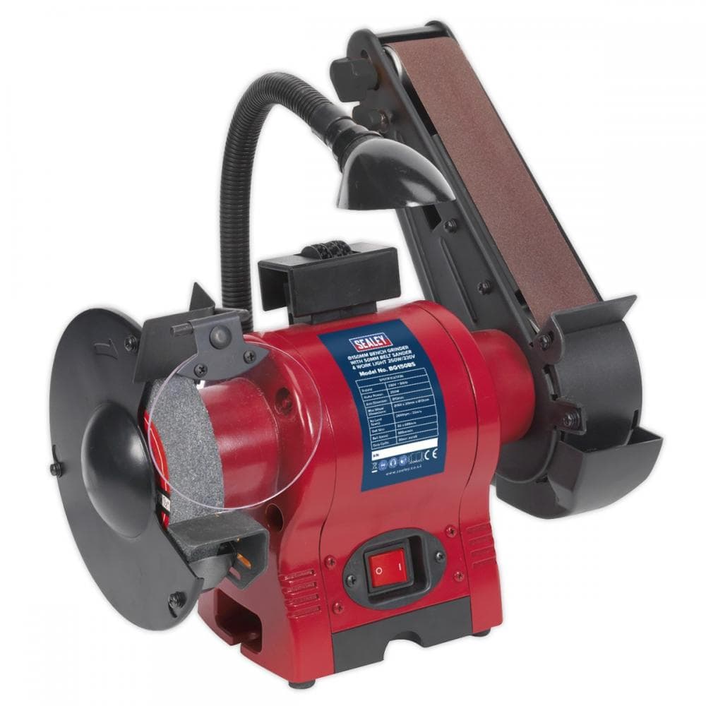 Sealey BG150BS Bench Grinder Ø150Mm With 50Mm Belt Sander & Worklight 250W/230V