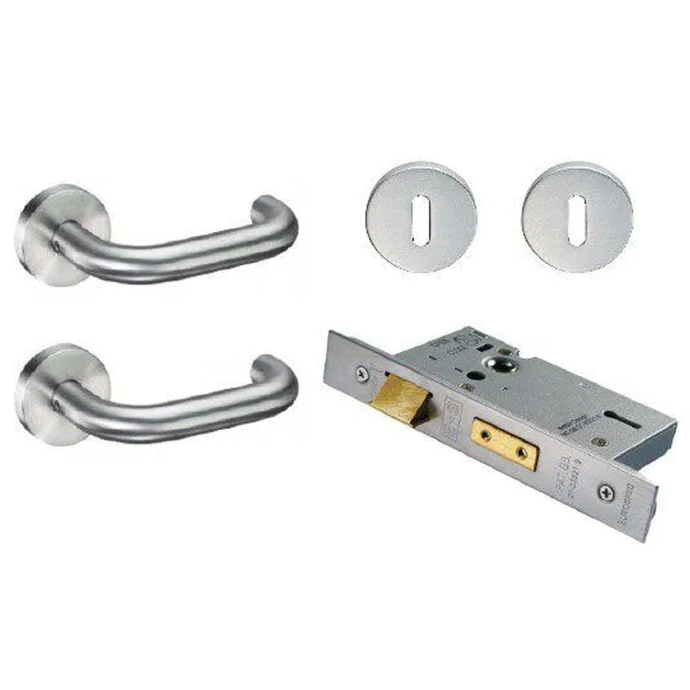 Welling Round Bar Lever Handle + Easi-T 3 Lever Sashlock Door Hardware Pack