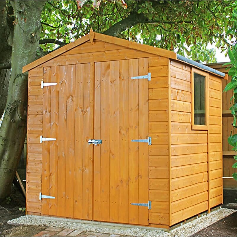 6' x 6' Shire Arran Double Door Apex Wooden Garden Shed (1.97m x 1.83m)