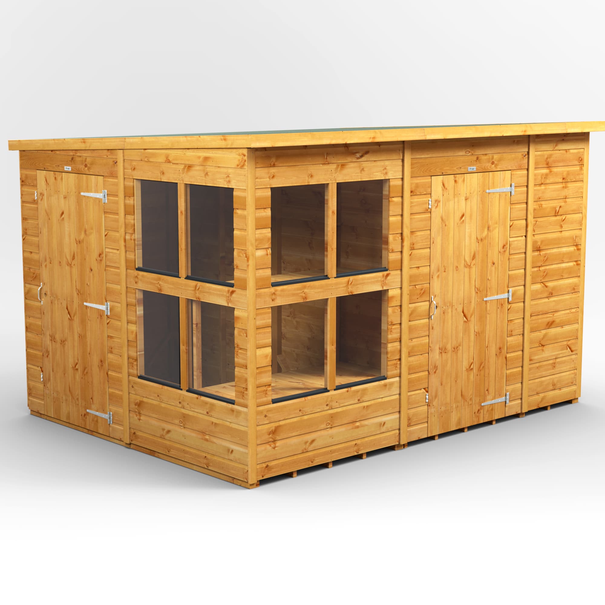 Powersheds 10 x 8 Power Pent Potting Shed With 6ft Side Store