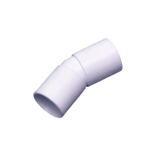 Wavin Osma Overflow solvent bend 45 degree 21.5mm white
