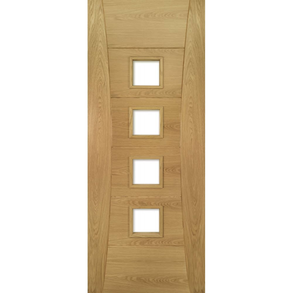 Deanta Pamplona Prefinished Oak Glazed Fire Door 30m 1981mm x 610mm x 45mm