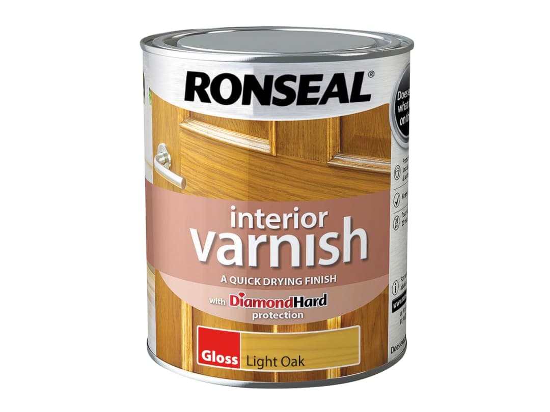 Ronseal Interior Varnish Quick Dry Gloss Light Oak Gloss 750ml 39431