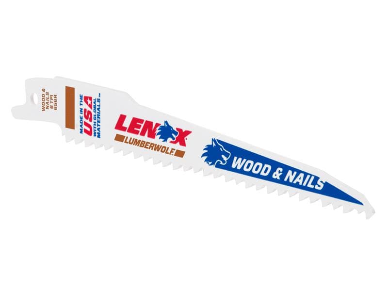 Lenox Lumberwolf Reciprocating Saw Blade 152 X 19 X 1.3Mm 6 Tpi (25 Pack) 20530B656R