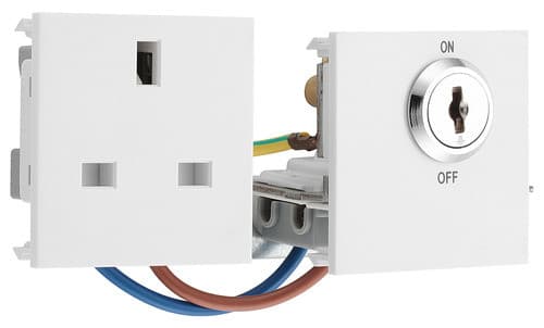 Em Wh 13A Dou Pole Key Cont Sw Skt EMKYSWSW-01
