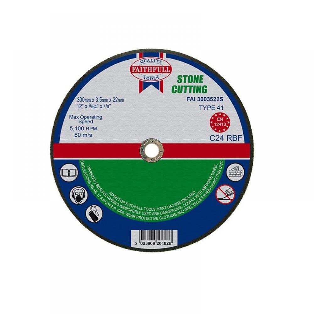 Faithfull Stone Cut Off Disc 300 X 3.5 X 22.23Mm