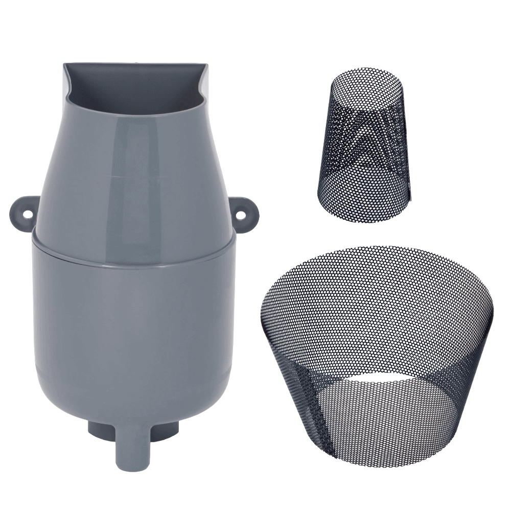 Gutter Mate Diverter & Filter in Grey & Fine Mesh Insert Bundle