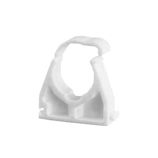Ellis Patents Single Hinged Pipe Clip 15mm White Plastic