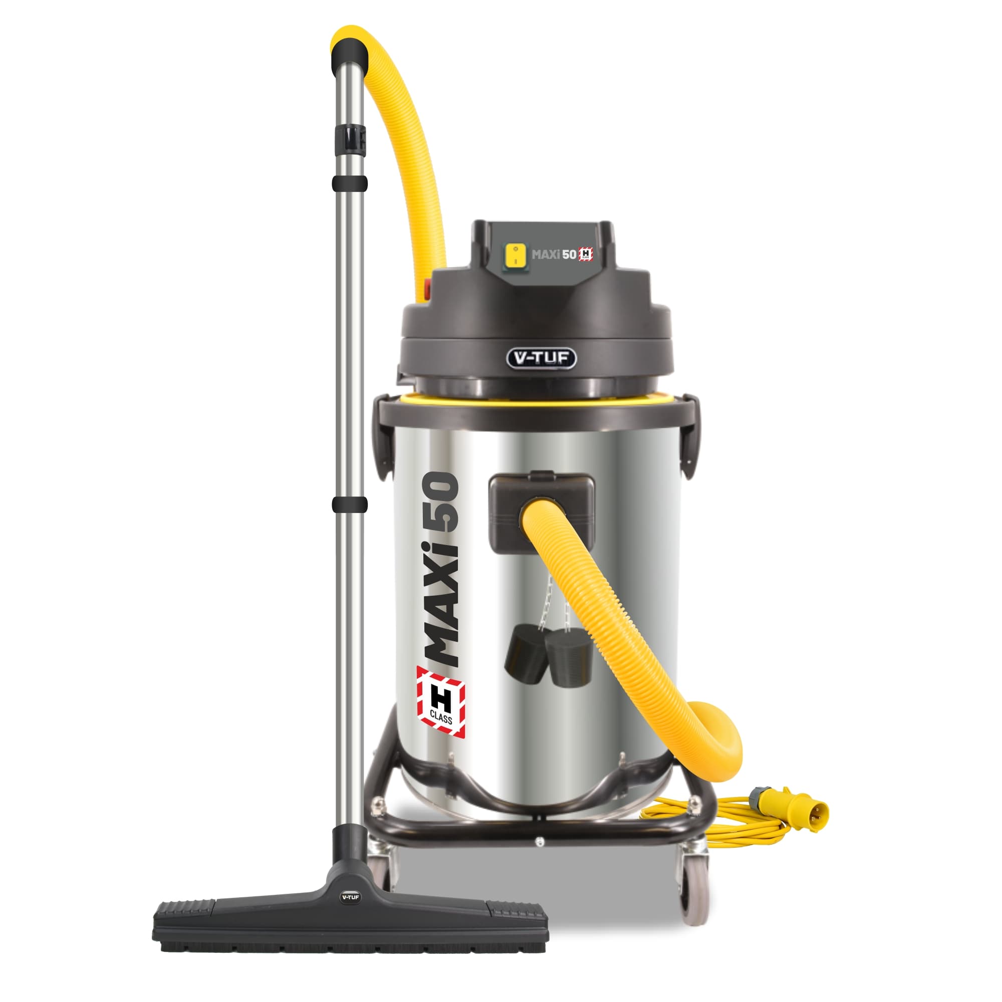 V-Tuf Robust Stainless Steel Maxi H-class 10V Dust Vacuum Cleaner, 50L