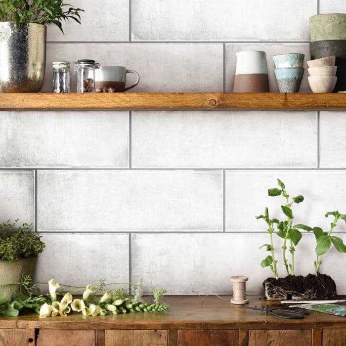 Original Style Tileworks Montblanc White Ceramic Wall Tile 20x60cm