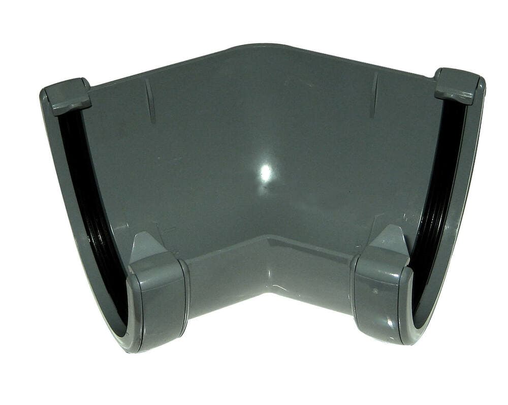 FloPlast Deepflow/ Hi-Cap Gutter Angle - 135 Degree x 115mm x 75mm Anthracite Grey