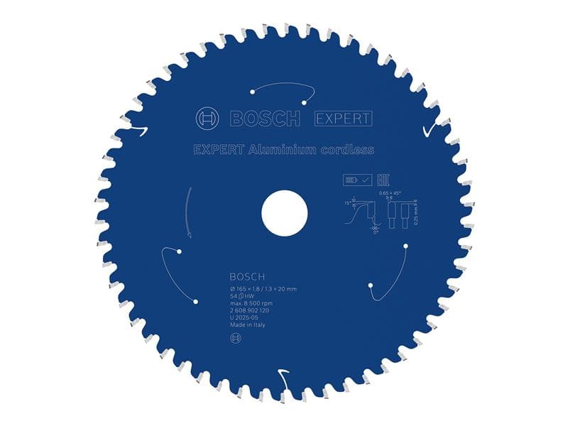 Bosch Powertool Accessories 2.608.902.120 Expert Aluminium Cordless Circular Saw Blade 165 X 20Mm X 54T