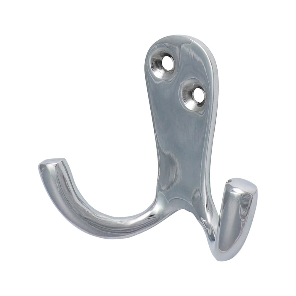 Timco 200611 Double Robe Hook - Polished Chrome 47 X 24Mm Bag 1