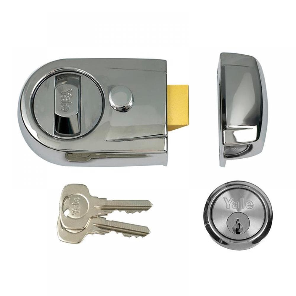 Yale Locks P-Y3-CH-CH-60 Y3 Nightlatch Modern 60Mm Backset Polished Chrome Finish Visi