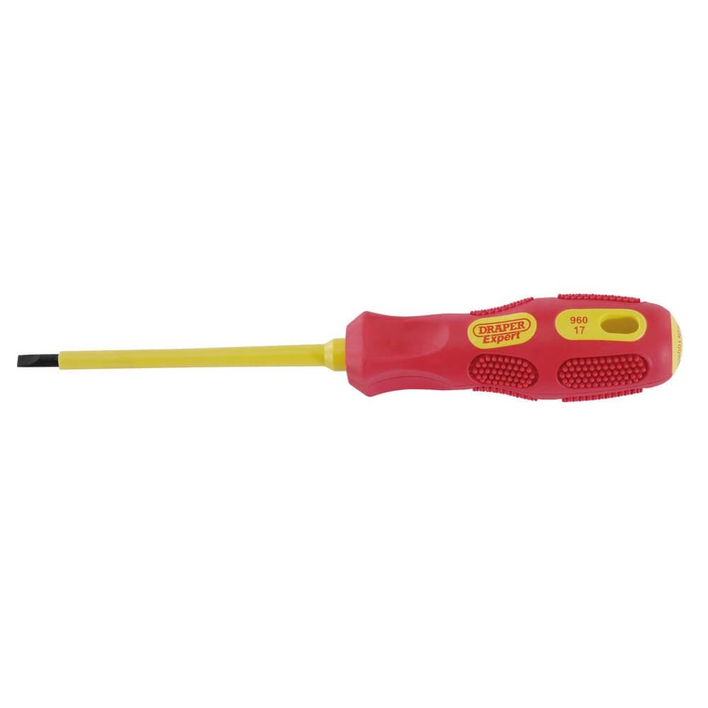 Draper Expert 69213 Vde Approved Fully Insulated Plain Slot Screwdriver 4.0 X 100Mm (Display Packed) each